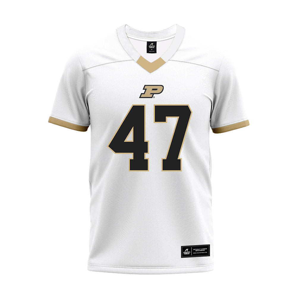 Purdue - NCAA Football : Tre Moore - White Premium Football Jersey-0