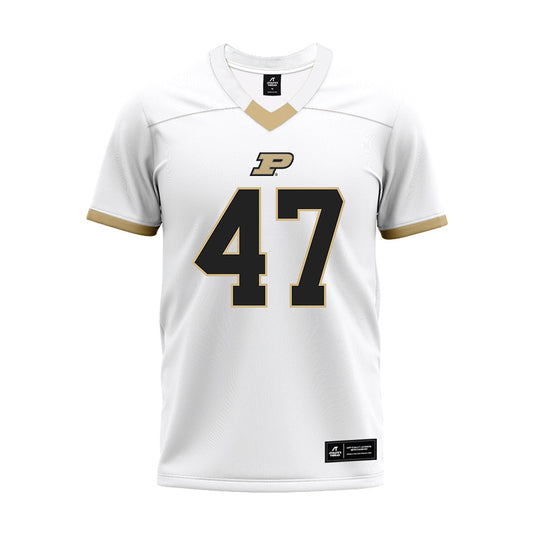 Purdue - NCAA Football : Tre Moore - White Premium Football Jersey-0