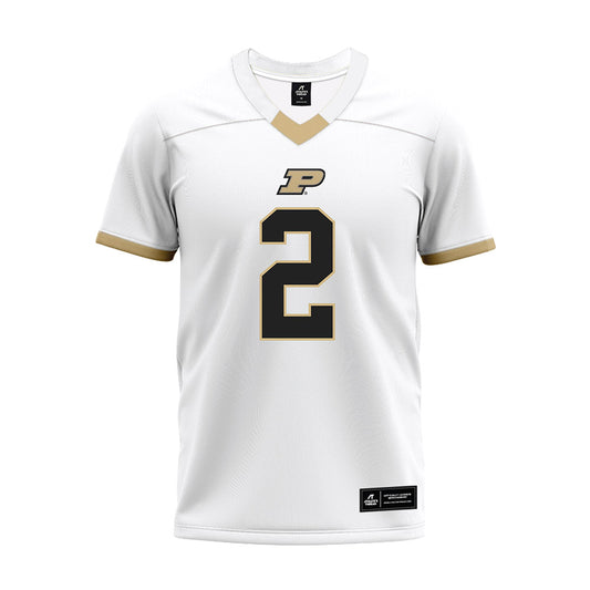 Purdue - NCAA Football : Jaden Mangham - White Premium Football Jersey-0