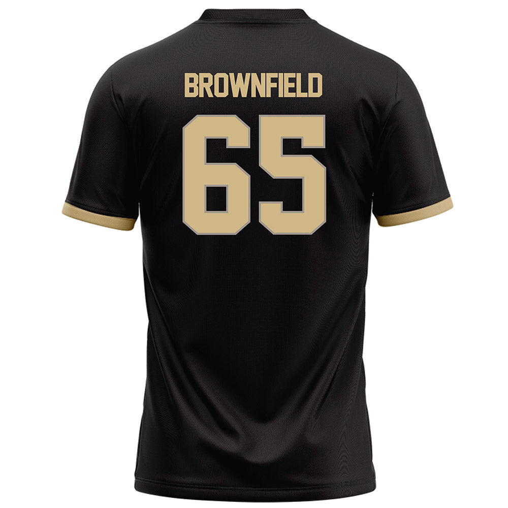 Purdue - NCAA Football : Brock Brownfield - Black Football Jersey-1