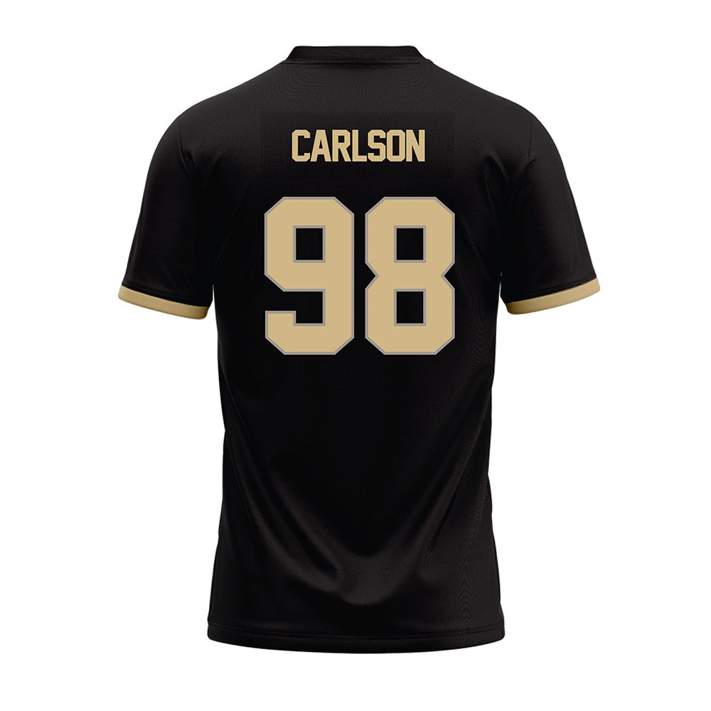 Purdue - NCAA Football : Drake Carlson - Black Football Jersey