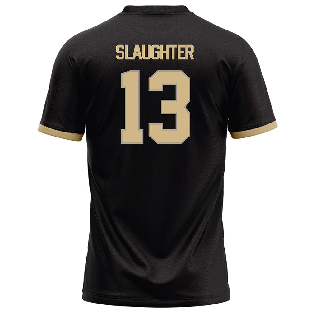 Purdue - NCAA Football : John Slaughter - Black Football Jersey-1