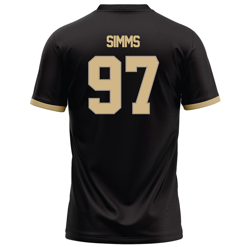Purdue - NCAA Football : Wisdom Simms - Black Football Jersey-1