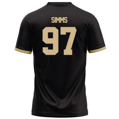 Purdue - NCAA Football : Wisdom Simms - Black Football Jersey-1