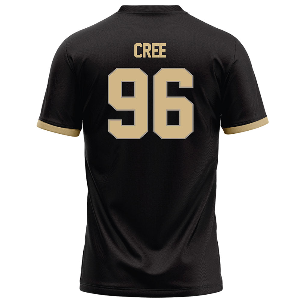 Purdue - NCAA Football : Jordan Cree - Black Football Jersey-1
