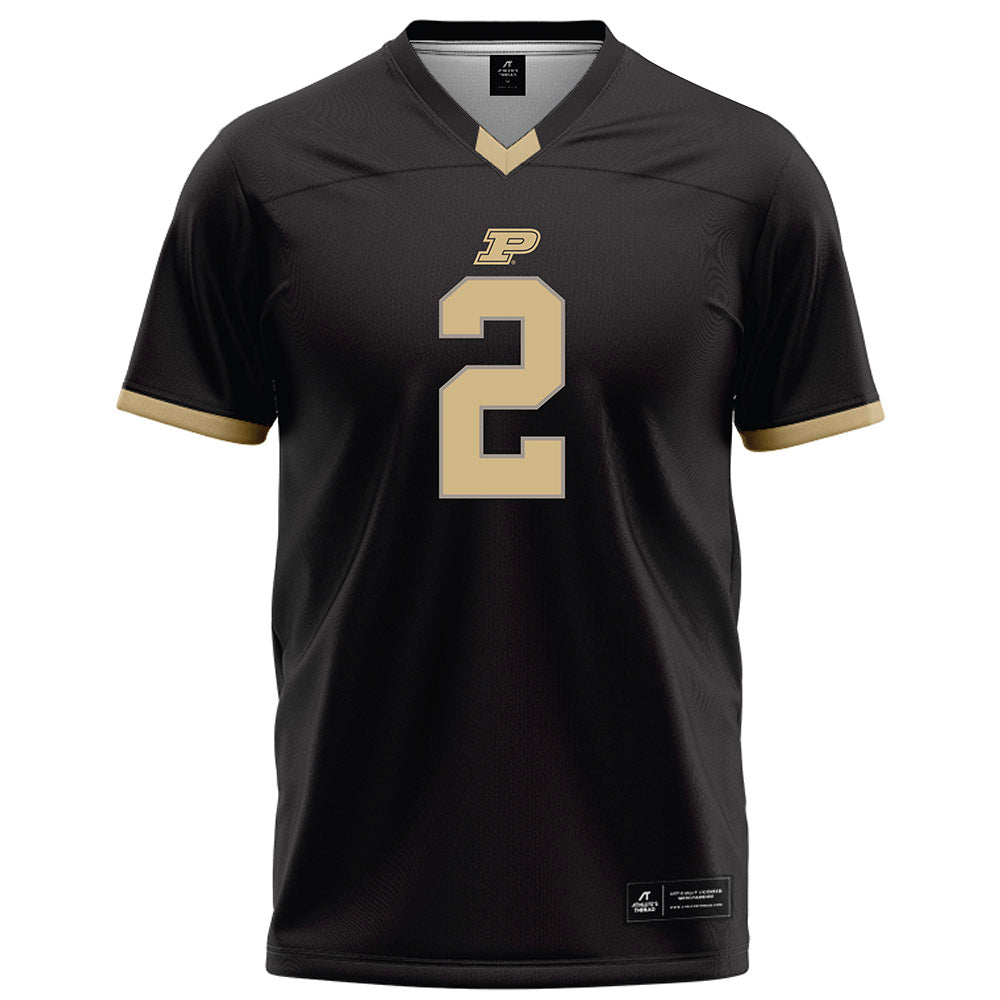 Purdue - NCAA Football : Jaden Mangham - Black Football Jersey-0