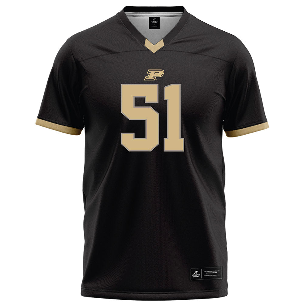 Purdue - NCAA Football : Mason Vicari - Black Football Jersey-0