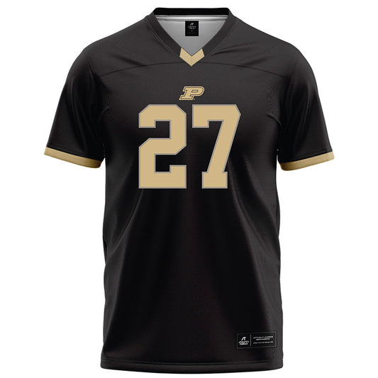 Purdue - NCAA Football : Owen Davis - Black Football Jersey-0