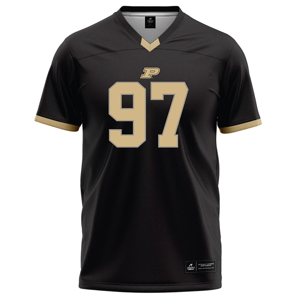 Purdue - NCAA Football : Wisdom Simms - Black Football Jersey-0