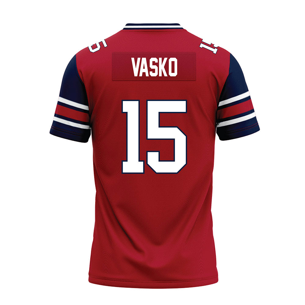 Liberty - NCAA Football : Ethan Vasko - Red Premium Football Jersey-1