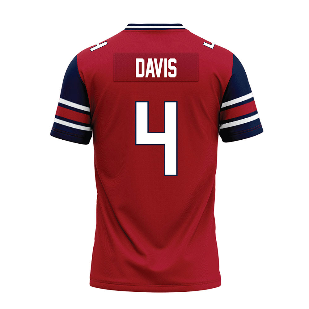 Liberty - NCAA Football : Kam Davis - Red Premium Football Jersey-1