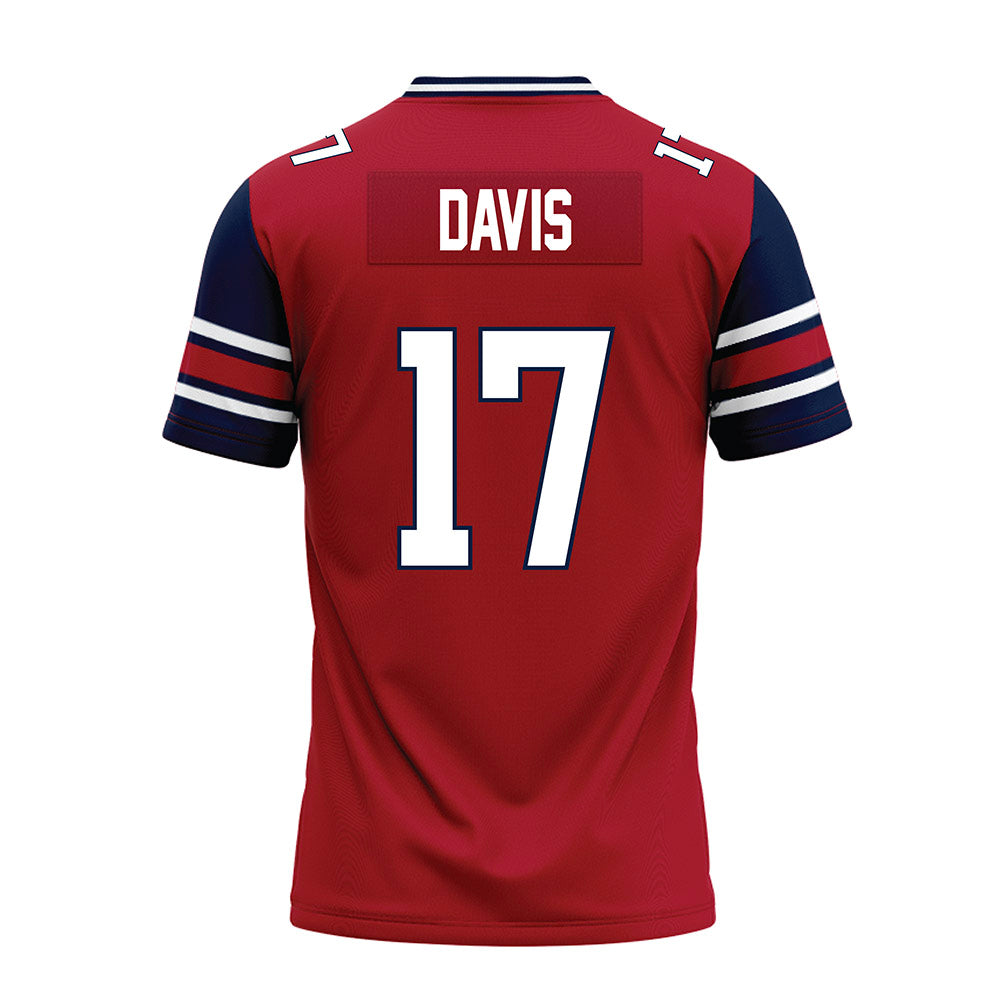 Liberty - NCAA Football : Jayden Davis - Red Premium Football Jersey-1