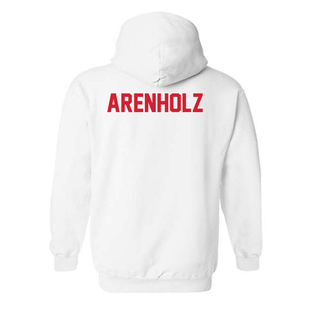 Youngstown State - NCAA Men's Swimming & Diving : Jaxon Arenholz - Classic Shersey Hooded Sweatshirt-1