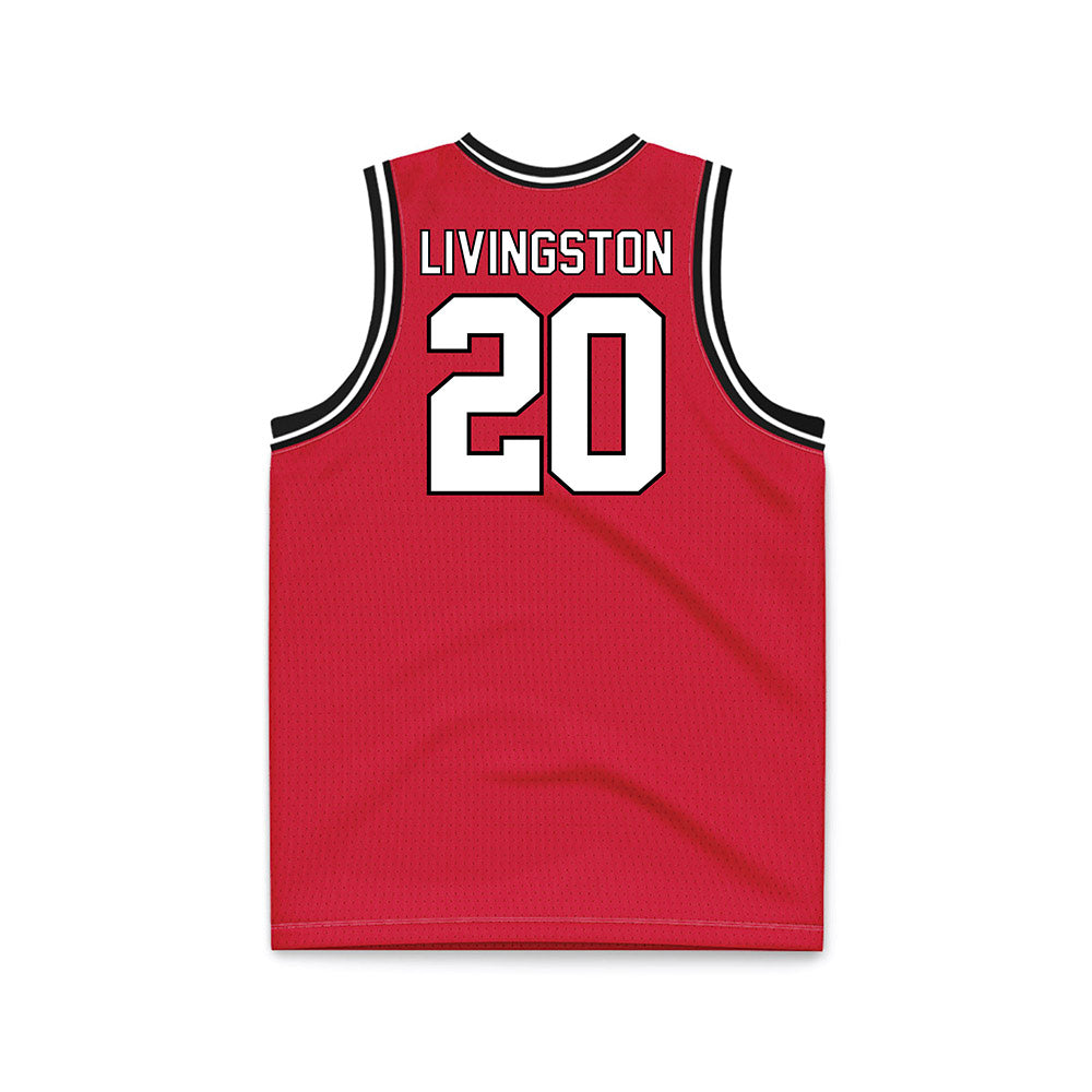 Youngstown State - NCAA Men's Basketball : Jamar Livingston - Red Basketball Jersey-1