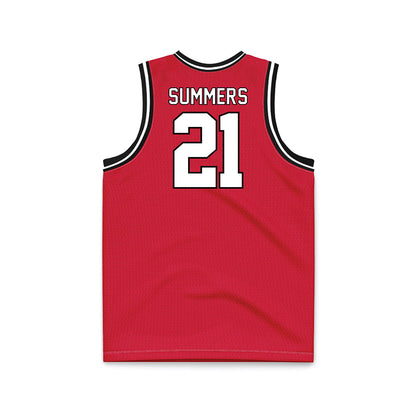 Youngstown State - NCAA Men's Basketball : Elijah Summers - Red Basketball Jersey-1