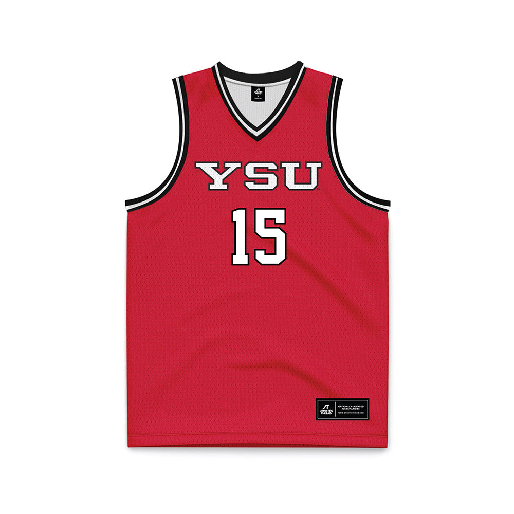 Youngstown State - NCAA Men's Basketball : Cris Carroll - Red Basketball Jersey-0