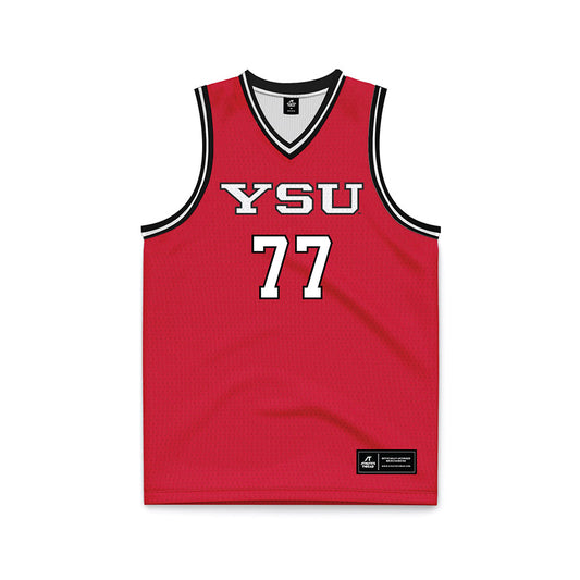 Youngstown State - NCAA Men's Basketball : Tae Blackshear - Red Basketball Jersey-0