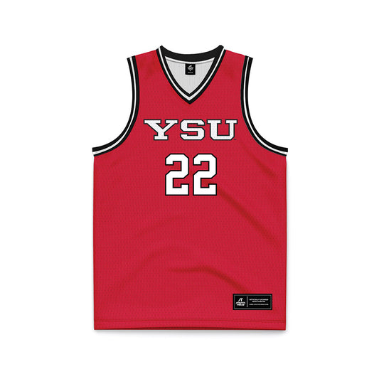Youngstown State - NCAA Men's Basketball : Jacob Spurlock - Red Basketball Jersey-0