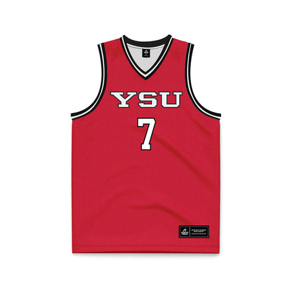 Youngstown State - NCAA Men's Basketball : Vladimer Salaridze - Red Basketball Jersey-0