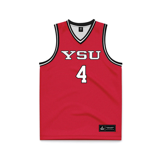Youngstown State - NCAA Men's Basketball : Tyler Robinett - Red Basketball Jersey-0