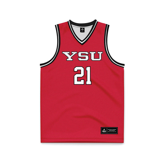 Youngstown State - NCAA Men's Basketball : Elijah Summers - Red Basketball Jersey-0