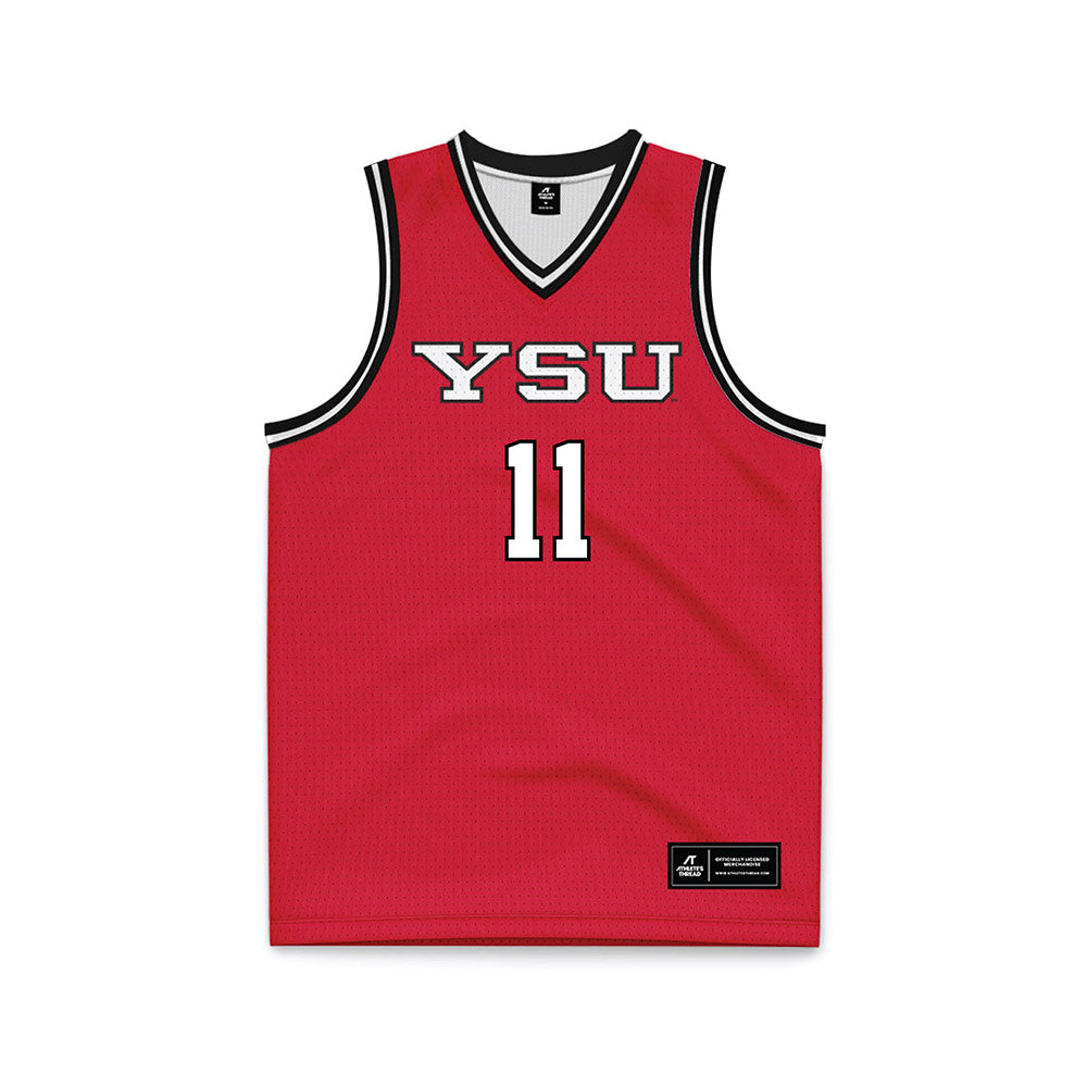 Youngstown State - NCAA Men's Basketball : Luka Lokhmanchuk - Red Basketball Jersey-0