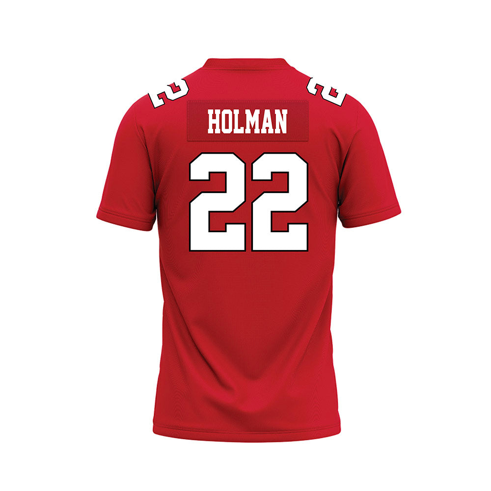 Youngstown State - NCAA Football : Dev Holman - Red Premium Football Jersey-1