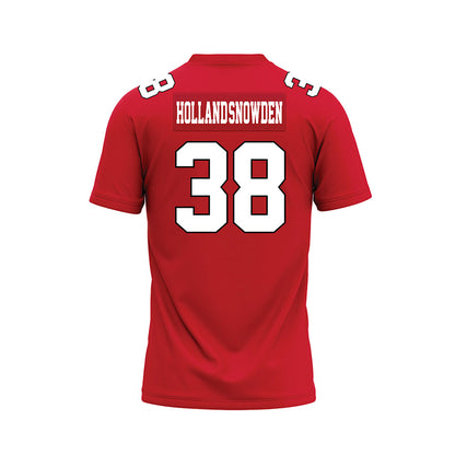 Youngstown State - NCAA Football : Bryant Holland-Snowden - Red Premium Football Jersey-1