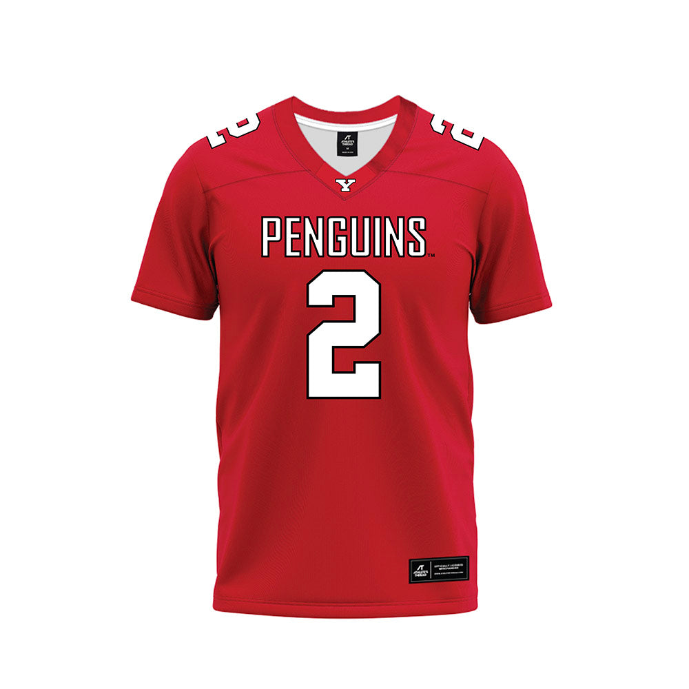 Youngstown State - NCAA Football : Isaiah Hackett - Red Premium Football Jersey-0