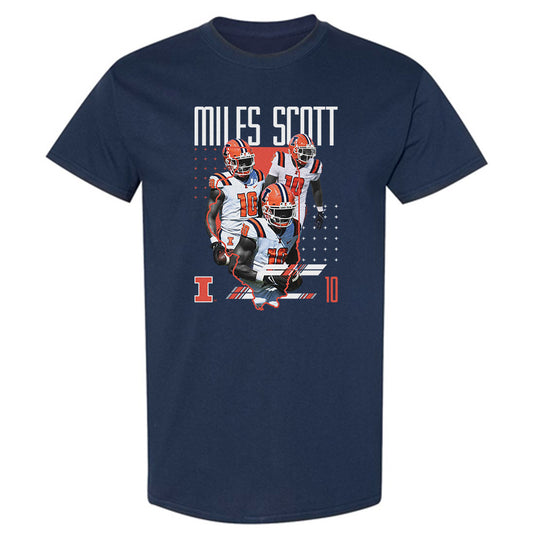 Illinois - NCAA Football : Miles Scott - T-Shirt Player Collage