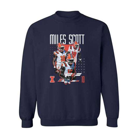 Illinois - NCAA Football : Miles Scott - Crewneck Sweatshirt Player Collage