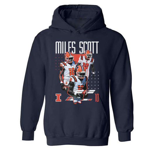 Illinois - NCAA Football : Miles Scott - Hooded Sweatshirt Player Collage