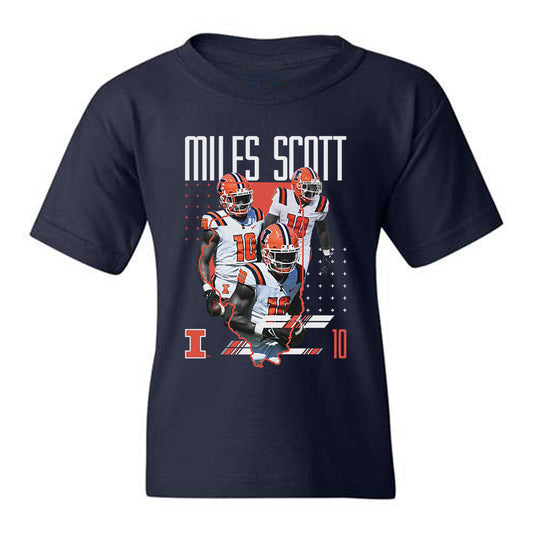Illinois - NCAA Football : Miles Scott - Youth T-Shirt Player Collage