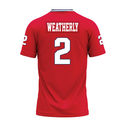 Dayton - NCAA Football : Donovan Weatherly - Red Premium Football Jersey-1