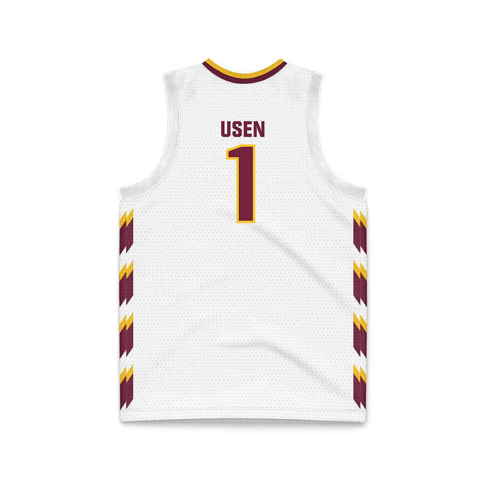 Central Michigan - NCAA Men's Basketball : Nsikan Usen - White Basketball Jersey-1