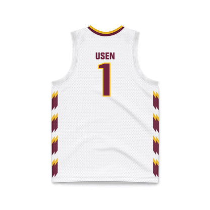 Central Michigan - NCAA Men's Basketball : Nsikan Usen - White Basketball Jersey-1