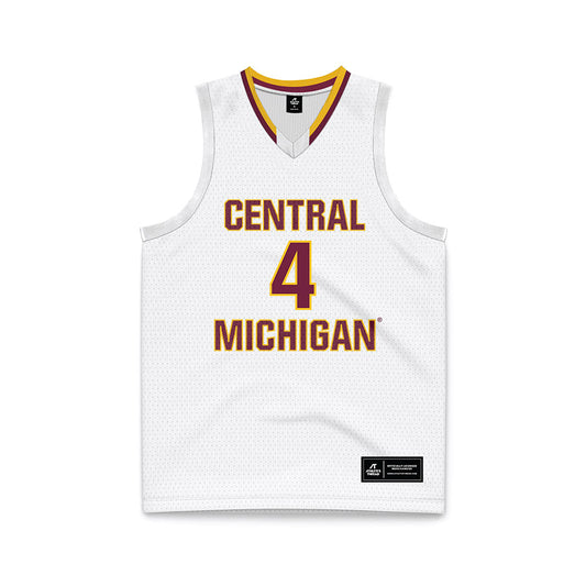 Central Michigan - NCAA Women's Basketball : Sarah Brown - White Basketball Jersey-0