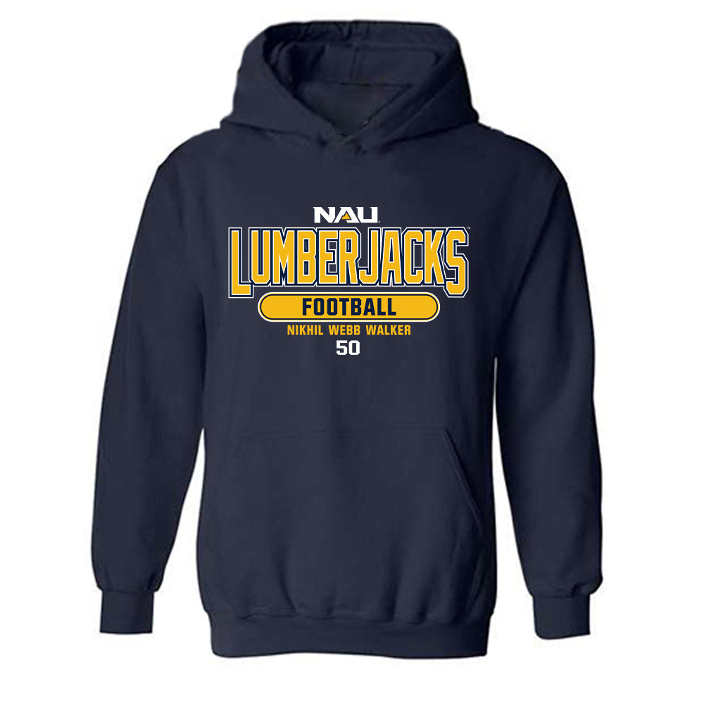 Northern Arizona - NCAA Football : Nikhil Webb Walker - Classic Fashion Shersey Hooded Sweatshirt-0