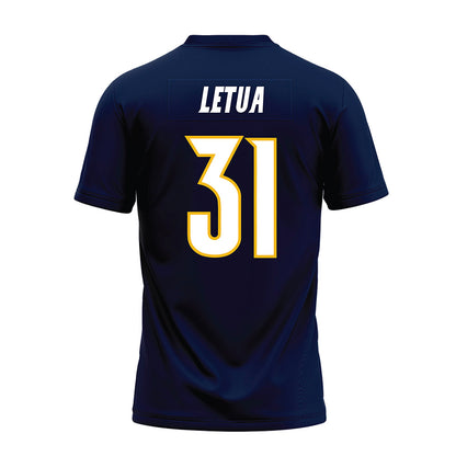 Northern Arizona - NCAA Football : Jaiden Letua - Navy Premium Football Jersey-1