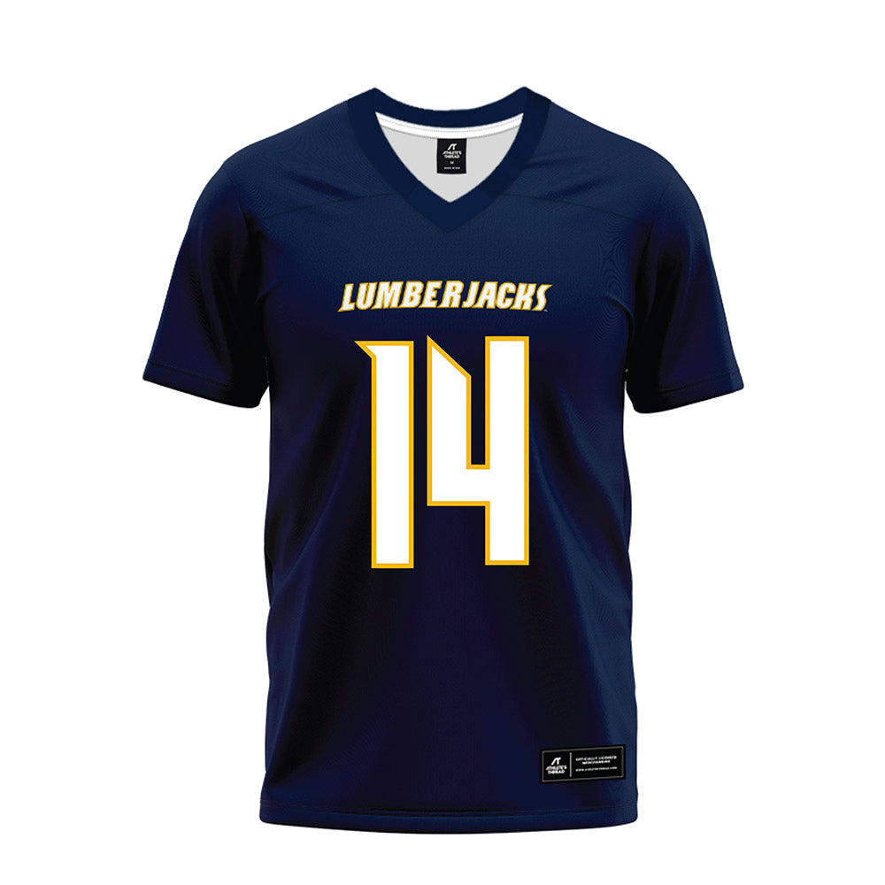 Northern Arizona - NCAA Football : Hayden Daugherty - Navy Premium Football Jersey-0