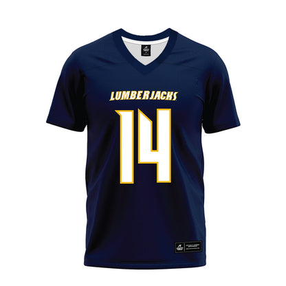 Northern Arizona - NCAA Football : Hayden Daugherty - Navy Premium Football Jersey-0