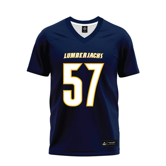 Northern Arizona - NCAA Football : Carter Lavrusky - Navy Premium Football Jersey-0