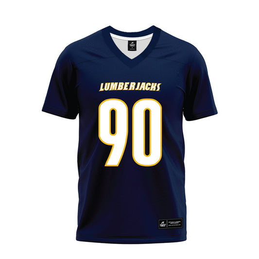Northern Arizona - NCAA Football : Charlie Taufa - Navy Premium Football Jersey-0