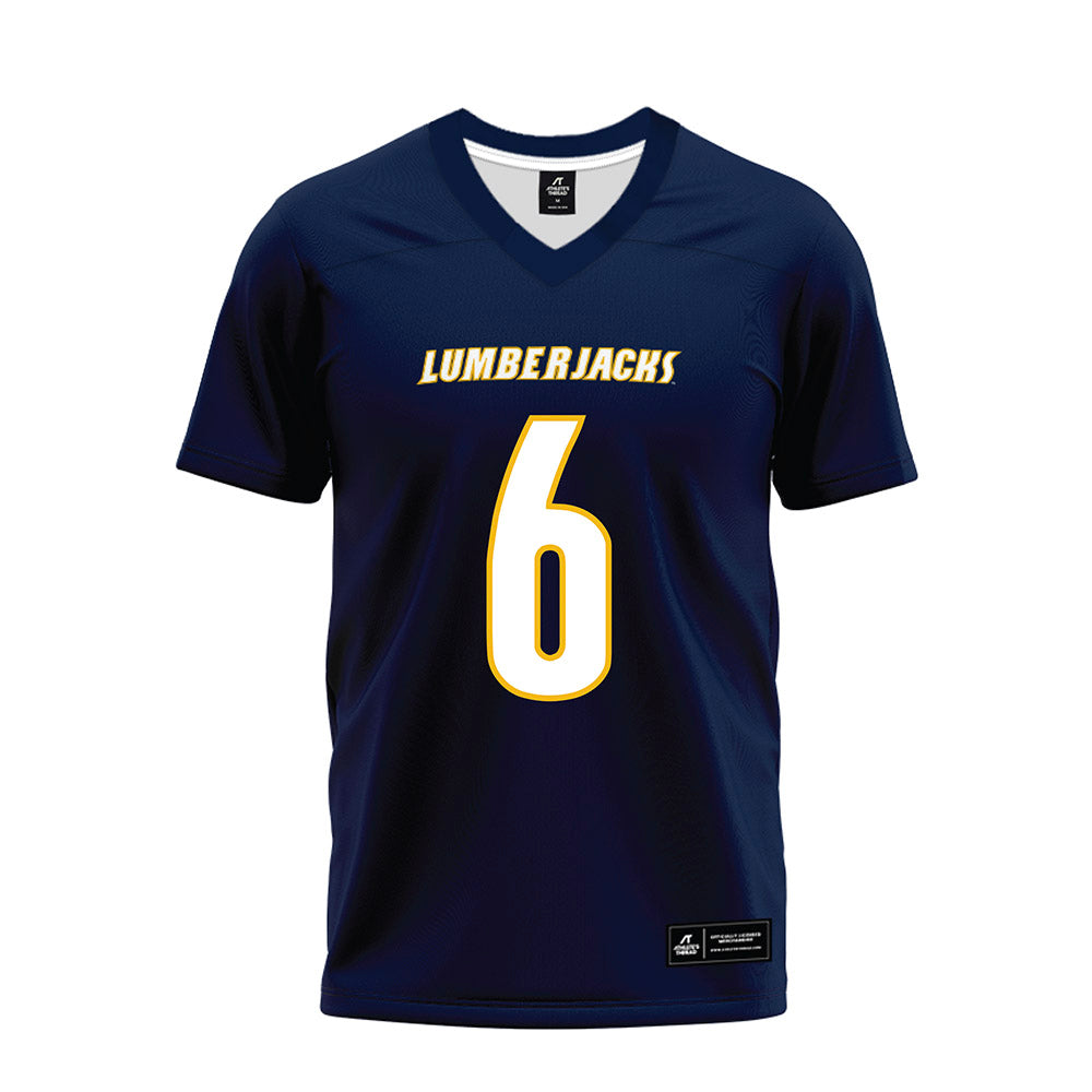 Northern Arizona - NCAA Football : Shahid Wilson - Navy Premium Football Jersey-0