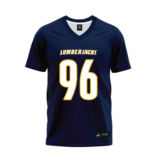 Northern Arizona - NCAA Football : Jayden Baer - Navy Premium Football Jersey-0