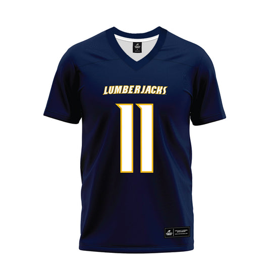 Northern Arizona - NCAA Football : Ziggy Loa - Navy Premium Football Jersey-0