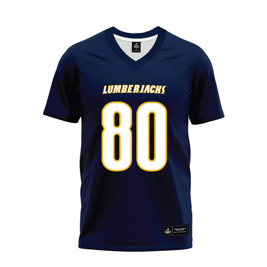 Northern Arizona - NCAA Football : Gabe Sema - Navy Premium Football Jersey-0