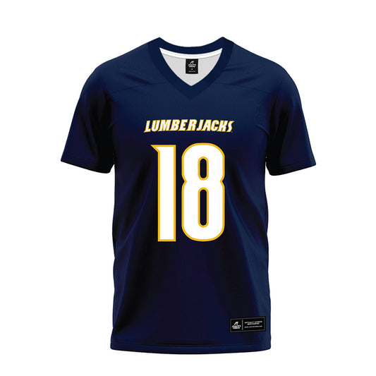 Northern Arizona - NCAA Football : Matthew Cooks - Navy Premium Football Jersey-0