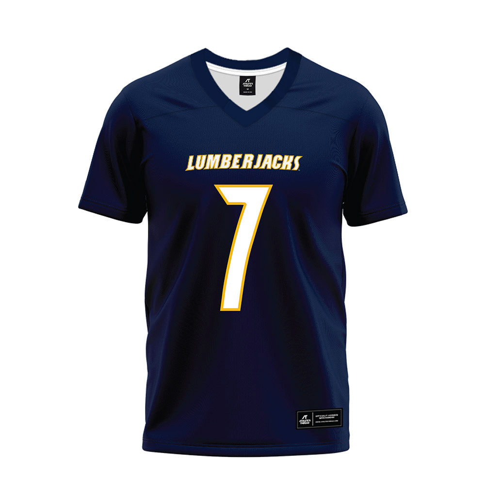 Northern Arizona - NCAA Football : Ken'Veon Stone - Navy Premium Football Jersey-0
