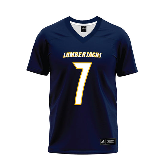 Northern Arizona - NCAA Football : Ken'Veon Stone - Navy Premium Football Jersey-0